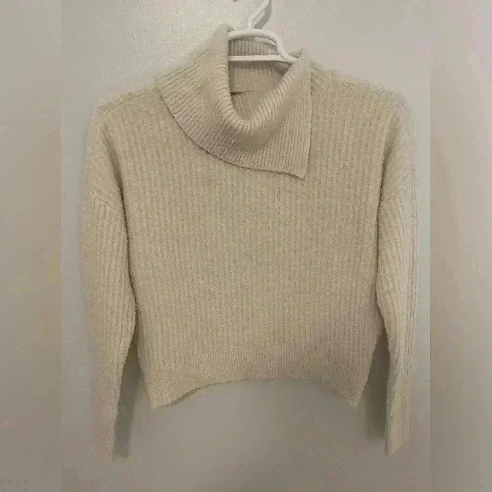 LILLA P Easy Split Collar Sweater, Salt